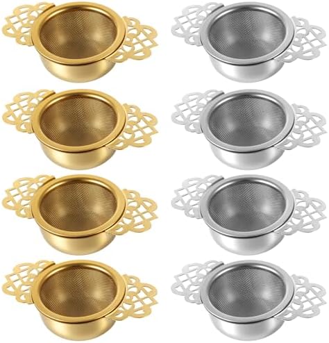 8 Pack Tea Strainer Bowl, 304 Stainless Steel Tea Drain Strainer Tea