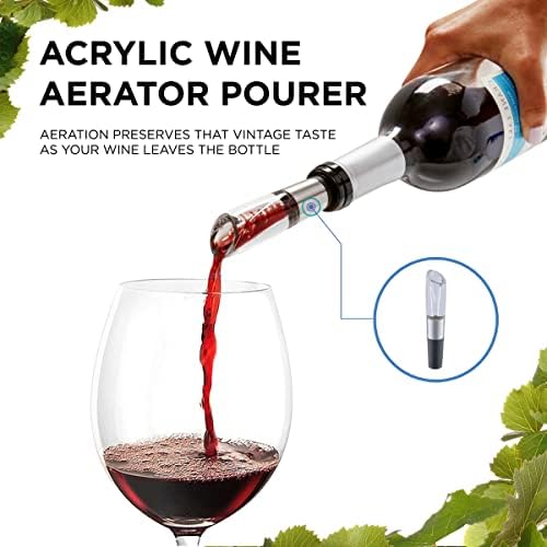 Ivation 7-Piece Wine Gift Set, Electric Opener, Aerator Pourer, Pump