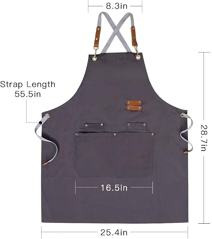 Mignongirl Chef Apron, Cross Back Apron - Image 6