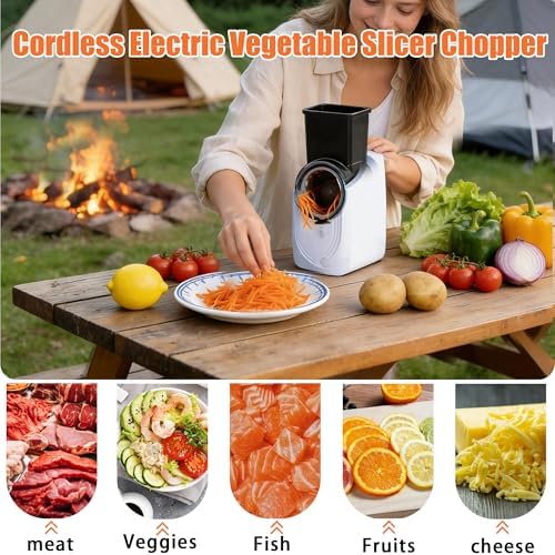 Cordless Electric Vegetable Slicer and Cheese Grater, Rechargeable