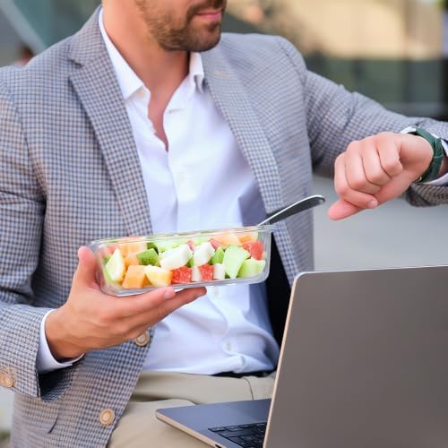 BAYZZ 5-Pack 35 Oz Glass Food Storage Containers with Lids, Gray