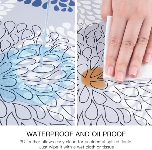 QIYI PU Leather Placemats Set of 6, 12"x18" Waterproof Table Mats