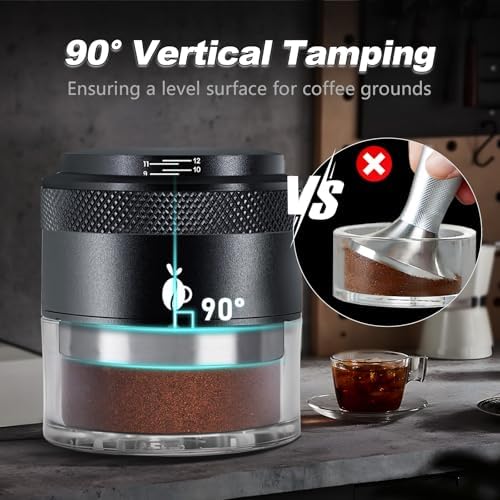 53mm Espresso Tamper with Black Silicone Tamping Mat Set, Stainless