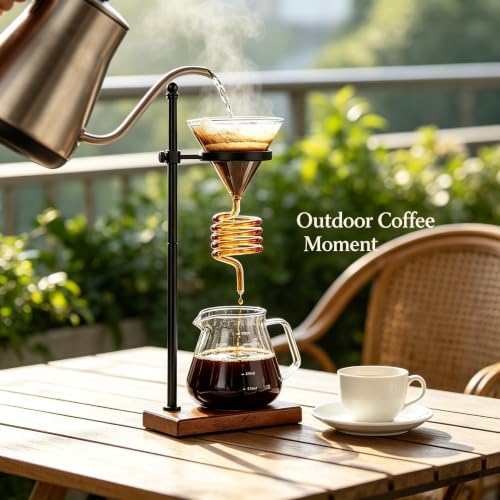 Pour Over Coffee Maker 3-Piece Set, Adjustable Stand