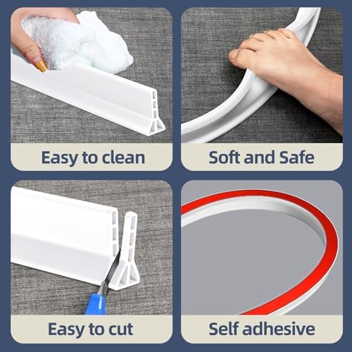 (Upgraded) BLAUESGAS 3” High Collapsible Shower Threshold Water Dam