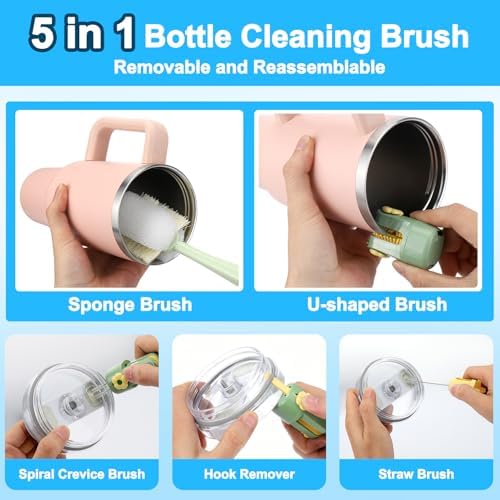 XANGNIER 5-in-1 Bottle Cleaning Brush Set, 7-Piece