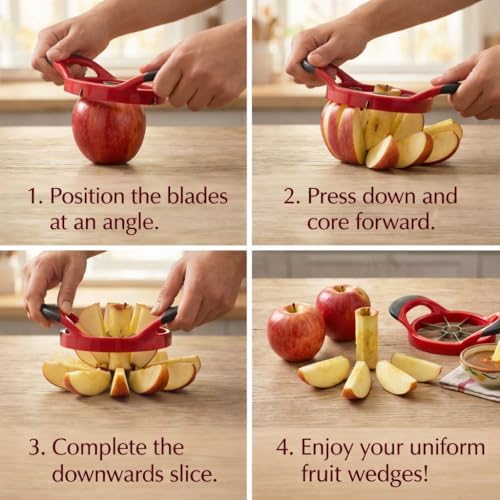12-Blade Apple Slicer & Corer – Fruit & Vegetable Divider for Apples