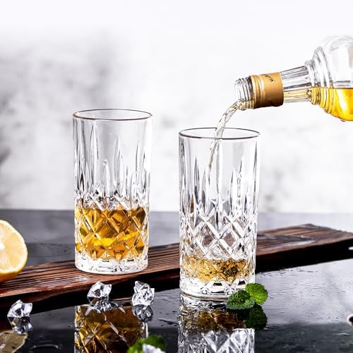 Highball Glasses Collins Tall Beverage Set of 6, 14 Ounce Cups