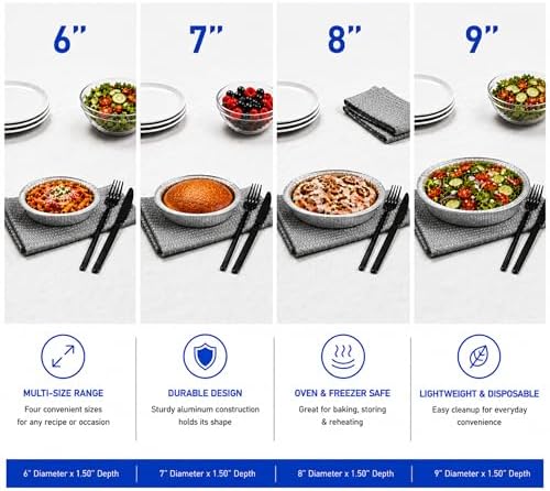 Round Disposable Aluminum Foil Pans With Clear Dome Lids