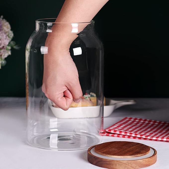 SAIOOL 1 Gallon Glass Jar with Wooden Acacia Airtight Lid, Large Glass Storage - Image 6