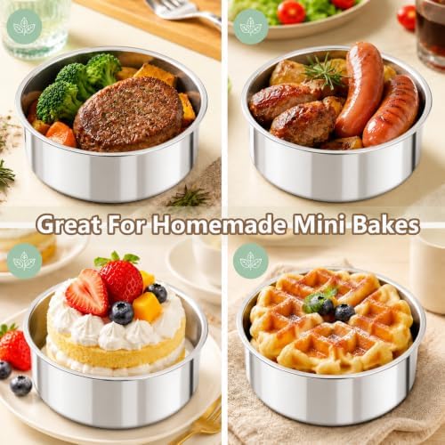 4 Inch Stainless Steel Cake Pans, 4 Pack Round Cake Baking Pans
