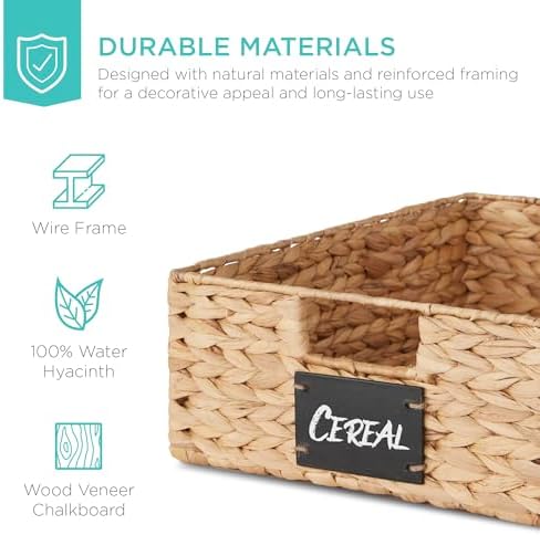Best Choice Products Pantry Baskets, Set of 4, 16x12in