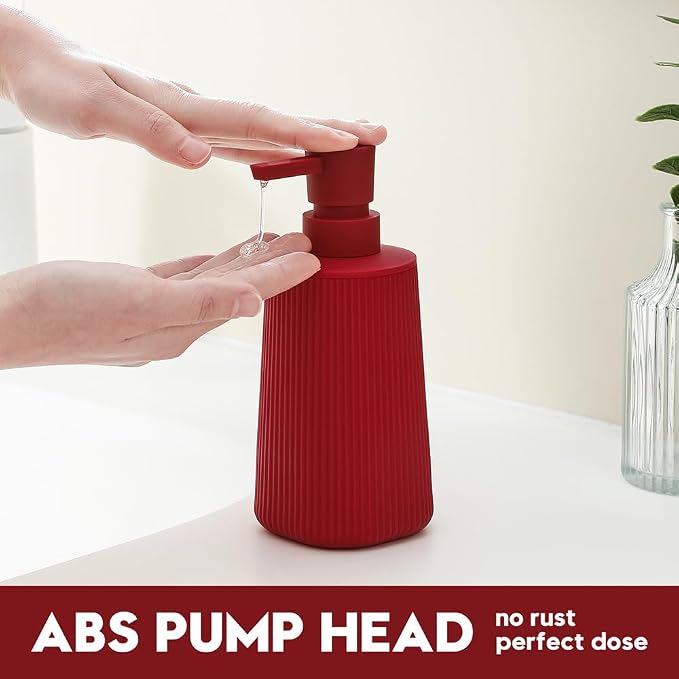 Small Soap Dispenser for Bathroom and Kitchen, Modern Farmhouse Striped Style - Image 3