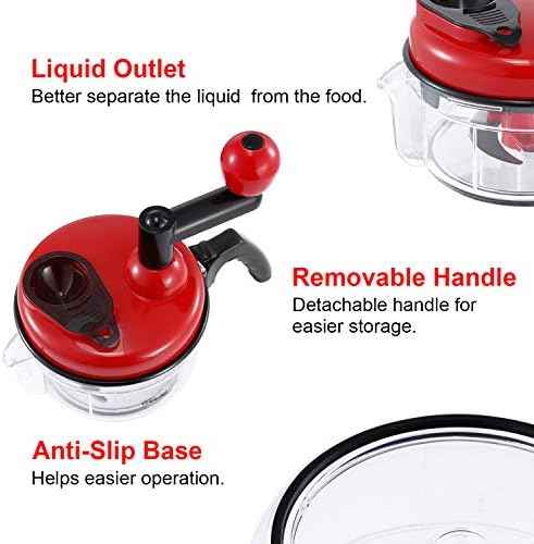 Geedel Large Food Chopper Vegetable Chopper, Manual Food Processor, 3 Cups