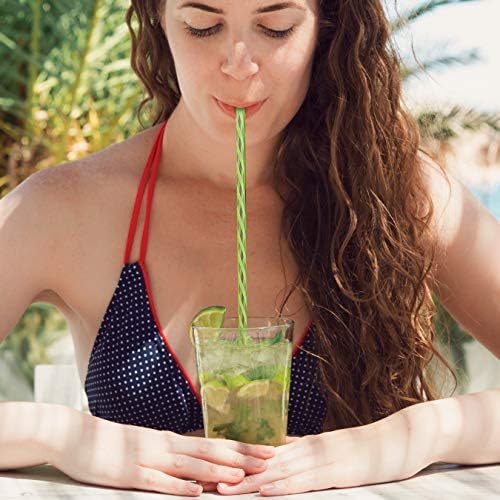 OGGI Set of 36 Twist Reusable Drinking Straws- Rainbow Straws