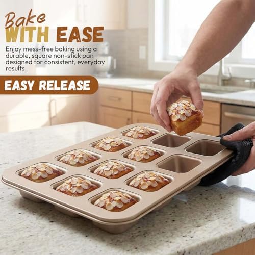Good Dee's Square Non-Stick 12-Cup Muffin Pan - Naturally Slick