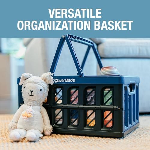 CleverMade Eco 24L Collapsible Shopping Basket, 3 Pack