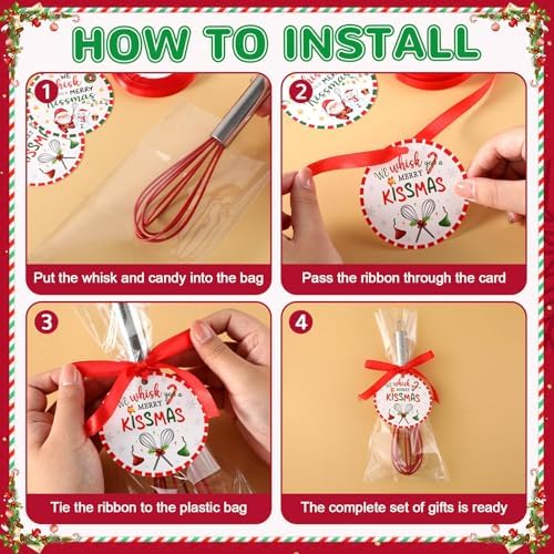 24 Sets Christmas Whisk Gifts Sets Xmas 304 Stainless Steel Whisk
