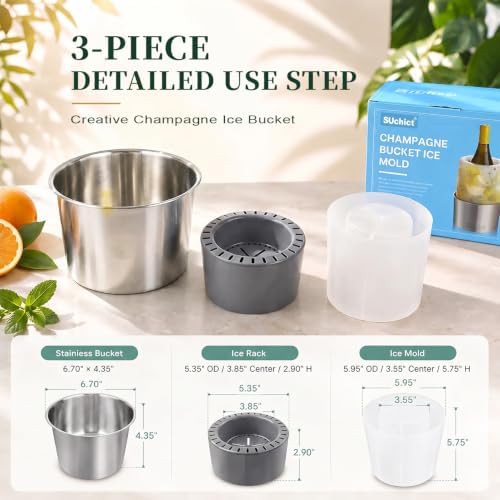 Ice Mold,Ice Bucket Mold, Ice Mold Wine Bottle Chiller,DIY Ice Bucket