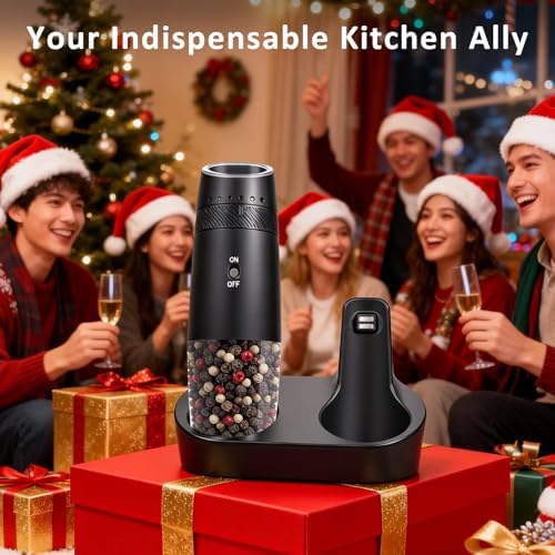 Rechargeable Salt and Pepper Grinder Set, USB-C