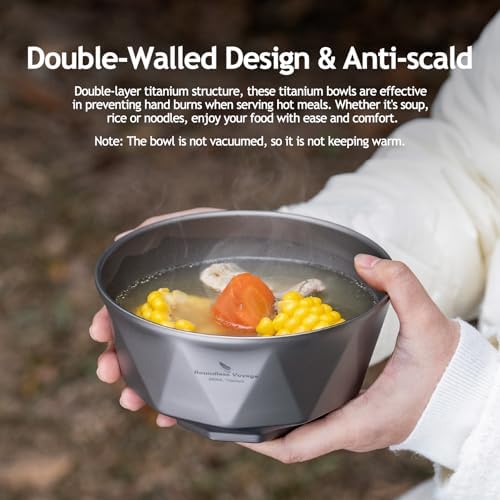 Boundless Voyage Titanium Double Walled Salad and Rice Bowls Soup