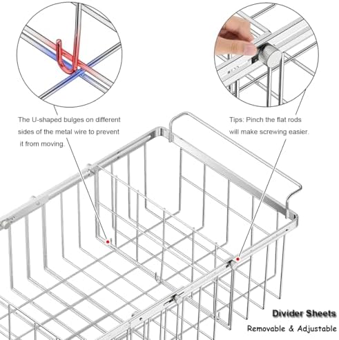 Real Capacity Adjustable Chest Freezer Organizer Bins with Dividers