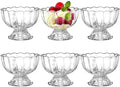 Lawei 6 Pack Mini Glass Dessert Bowls - 5 Oz Small Ice Cream Cups