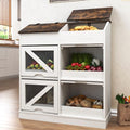 Potato And Onion Storage Bin with Lid,Rustic Bread&Fruit Organizer