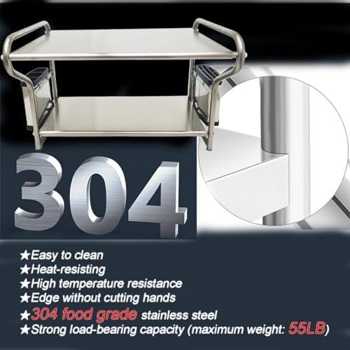INTBUYING 2-Tier 19in Wall-Mount Microwave Shelf