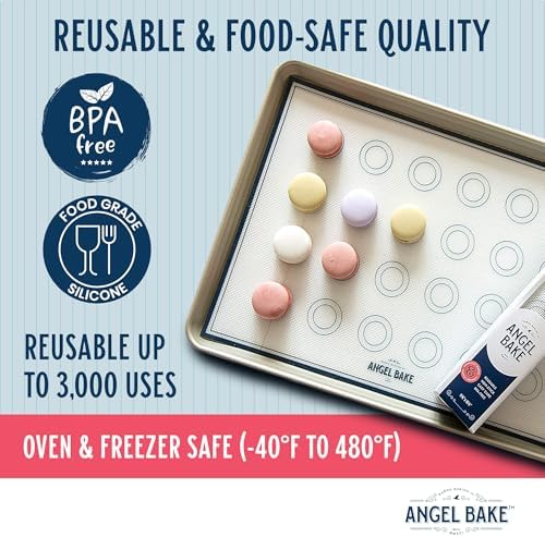 SAENA BAKING CO Silicone Baking Mat Set for Macarons – Non-Stick