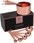 Copper Measuring Cups and Spoons Set - 9-Piece Food-Grade Stainless