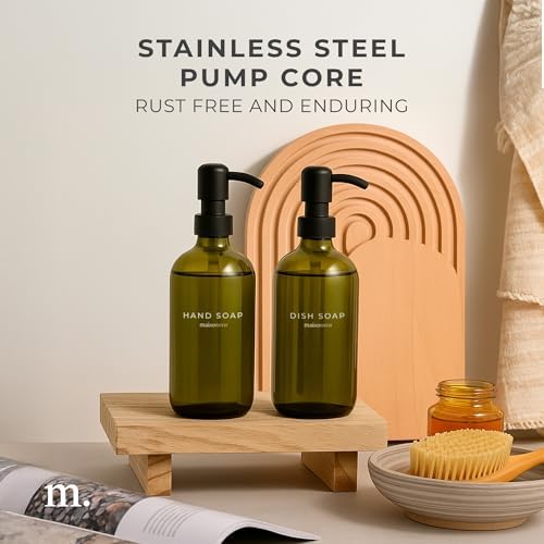 MaisoNovo 2-Piece 16.9oz Green Soap Dispensers