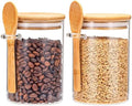 Airtight Food Storage Containers, Glass Canister With Wooden Spoon and