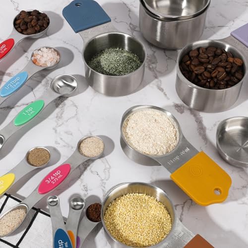 Magnetic Measuring Cups and Spoons Sets Stainless Steel Measuring Cup