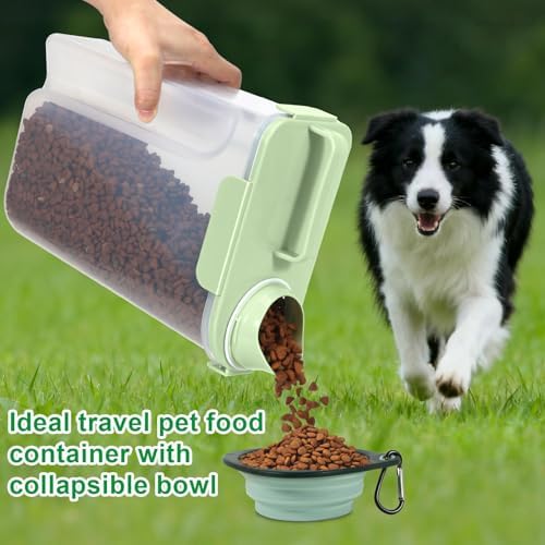 TBMax Travel Dog Food Storage Container 5 lbs with Dog Bowl, Airtight
