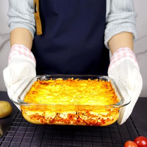9×9in Square Glass Baking Dish, 2.4QT Glass Baking Pan, Baking Dishes