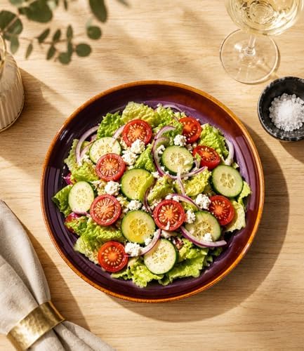 theterra 8.5" Ceramic Pasta Bowls Set of 4, Salad Bowls