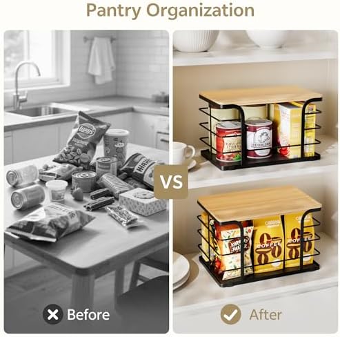 2 Pack Potato and Onion Storage Bin,Stackable Pantry Organizers and