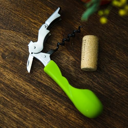 Capabunga Silicone Corkscrew Wine Opener - Green Ergonomic Cork Screw