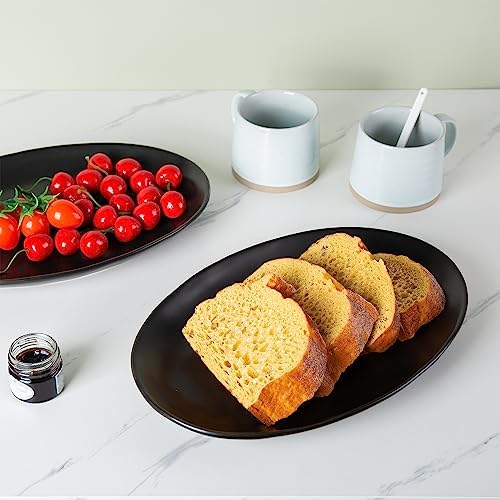 Ceramic Serving Platters, 12" Black Serving Tray, Serving Plates, Set