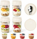 4 Pack 16oz Glass Overnight Oats Containers with Lids