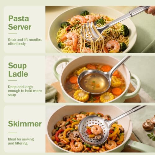 P&P CHEF Stainless Steel Cooking Utensils Set, 7 Pieces Kitchen