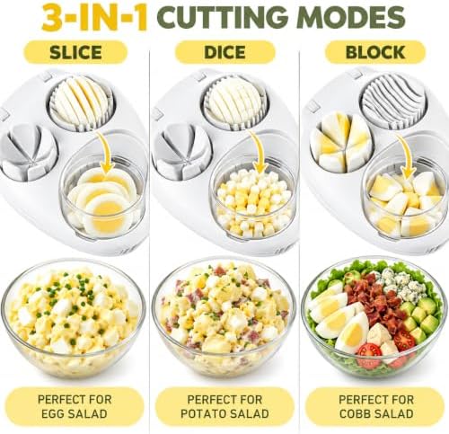 3-in-1 Egg Slicer, White