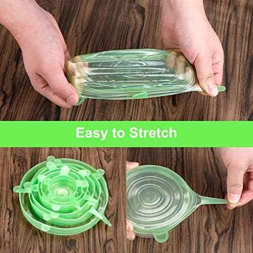Silicone Stretch Lids, 12 Pack, 6 Sizes Reusable Bowl Covers