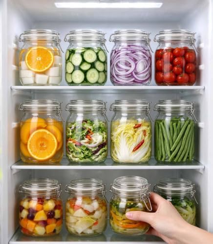 17 oz Glass Jars 4Pack with Airtight Lids,Wide Mouth Food Storage