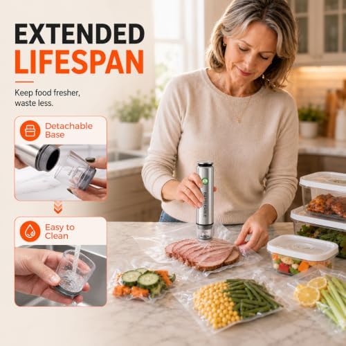 Handheld Vacuum Sealer for Food, 30 Reusable Bags