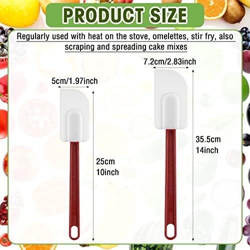 Lounsweer 2 Pcs Silicone Spatula Scraper Heat Resistant, 10 Inch
