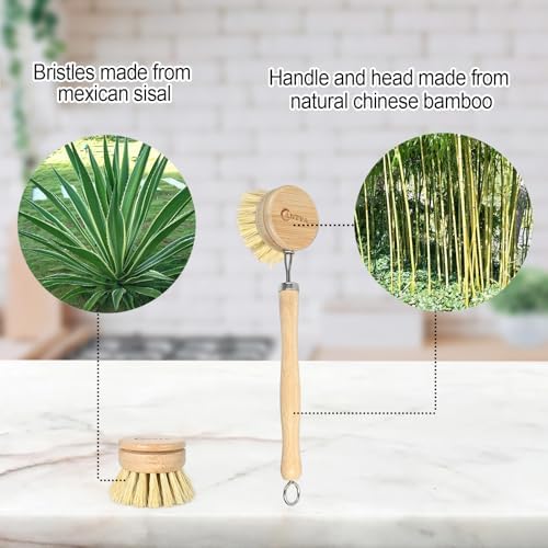 Bamboo Dish Brush with Handle