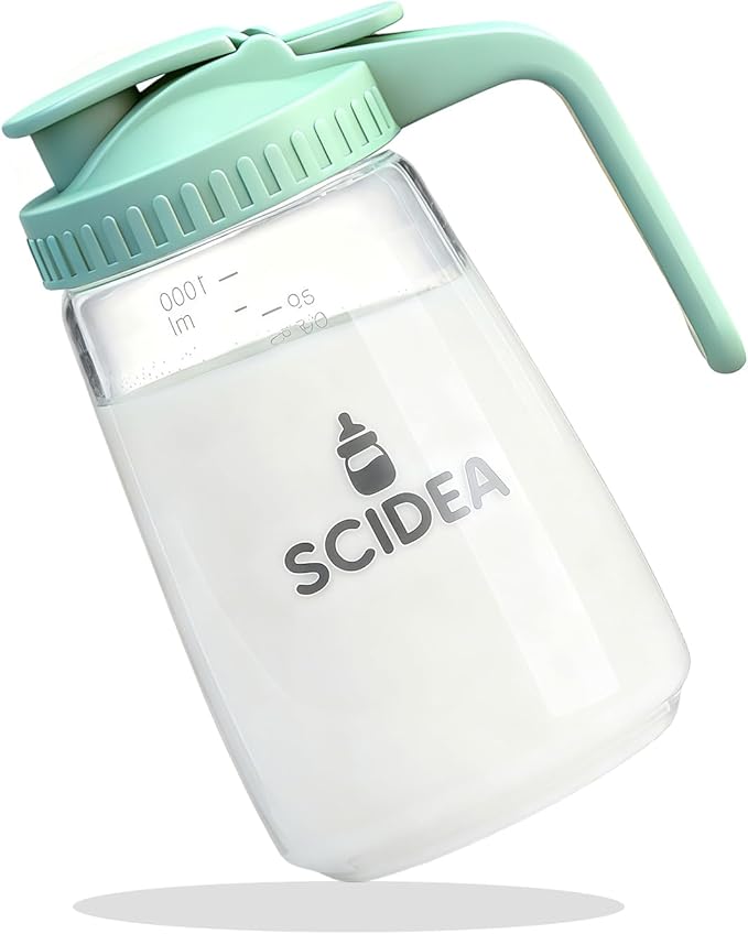 32oz Glass Pitcher with Lid, Heat & Cold Resistant, Leak-Proof Wide-Mouth Milk by Scidea