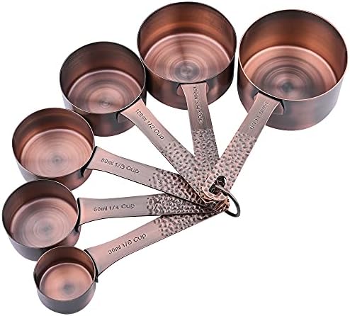 Measuring Cups and Spoons Set 14, Copper Measuring Cups and Spoons Set